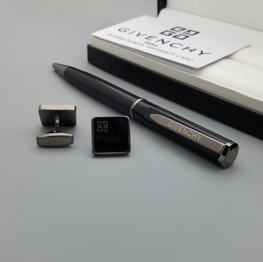 Pen and Givenchy clutch