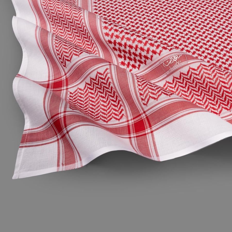 شماغ البصمة 30 ختم أحمر وأبيض