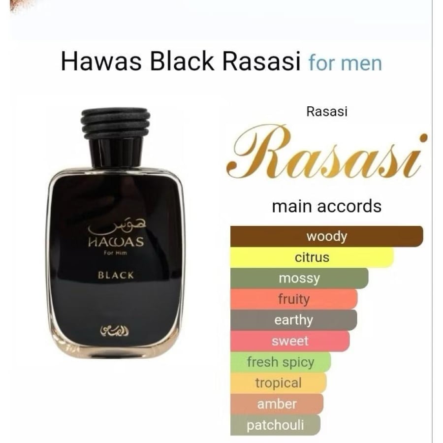 Hawas Black Gray Perfume, Gray or Eau de Parfum 100ml