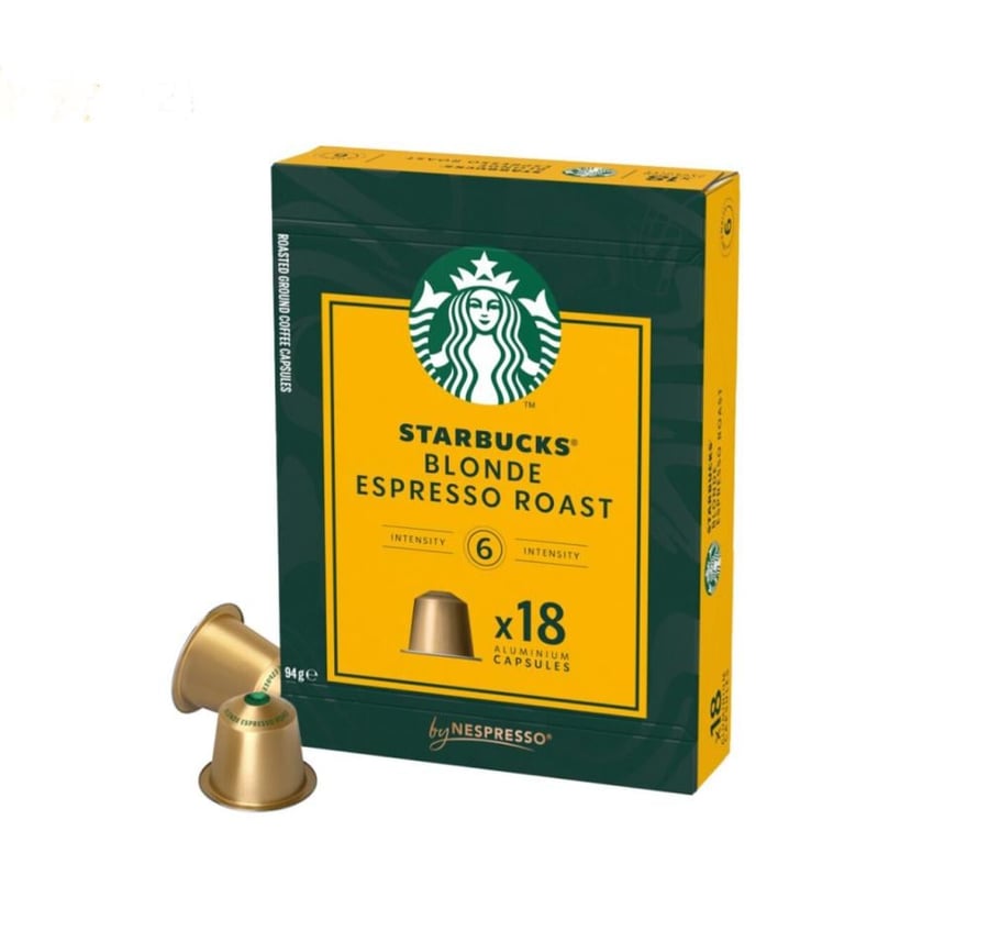 ستاربكس كبسولات نسبريسو  بلاوند روست  18 كبسوله  Blonde Espresso Roast Starbucks® by Nespresso® 18 pods