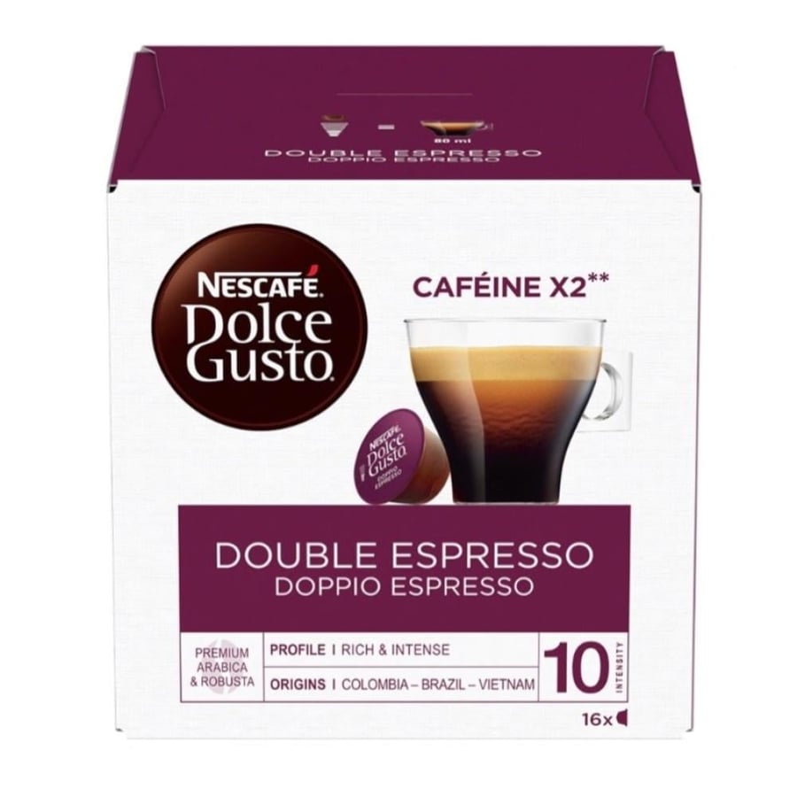 كبسولات دلوتشي دبل اسبريسو  Nescafe DOUBLE Espresso  16 capsules for Nescafé Dolce Gusto