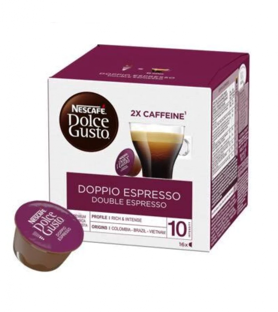 كبسولات دلوتشي دبل اسبريسو  Nescafe DOUBLE Espresso  16 capsules for Nescafé Dolce Gusto