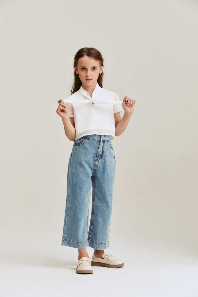wide leg denim pants