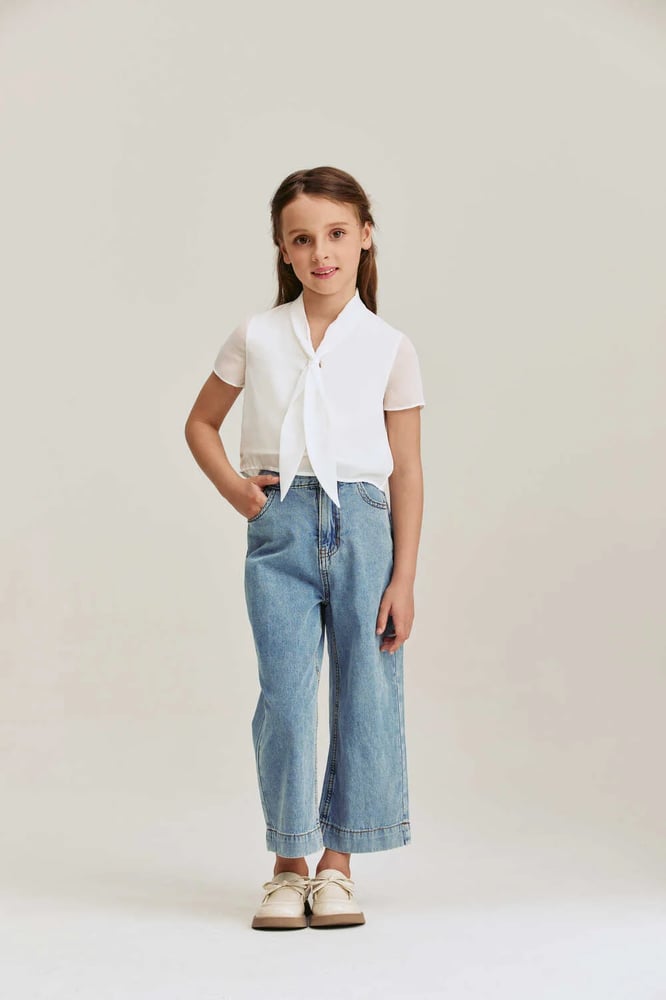 wide leg denim pants