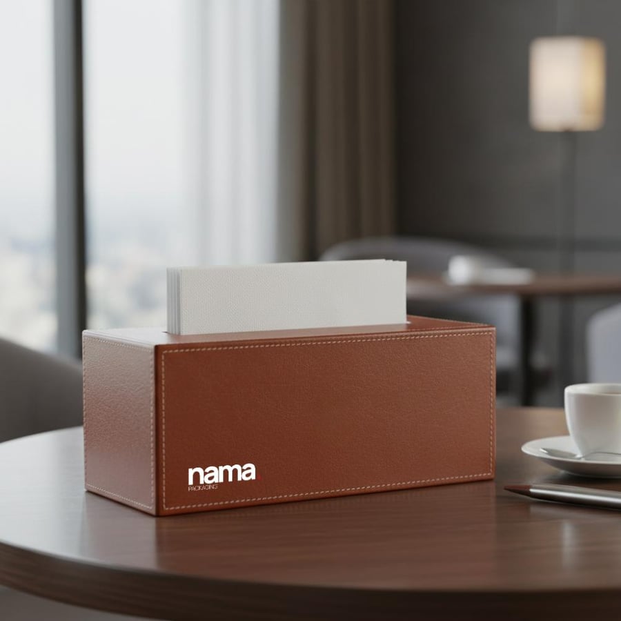 • Leather Box Napkins (علبة مناديل جلدية)