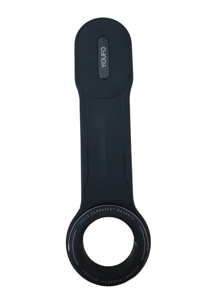 A mobile phone holder on the dashboard, movable with a flexible arm