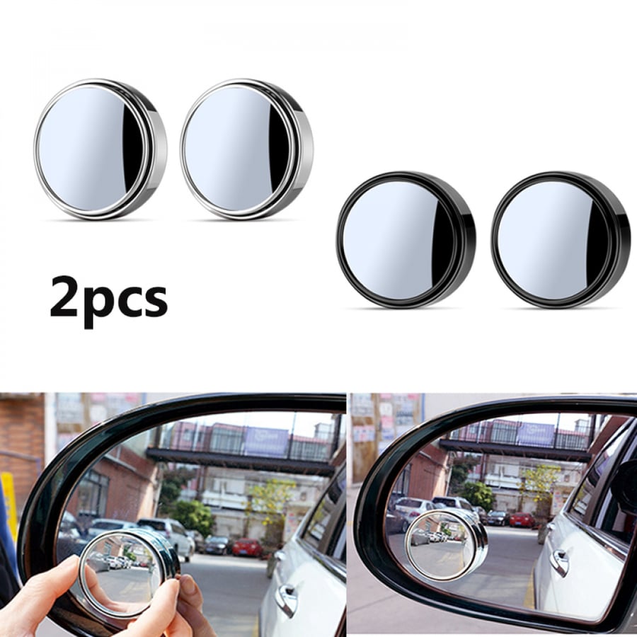 The blind spot mirrors are movable in all directions, 2 pieces, black color.
