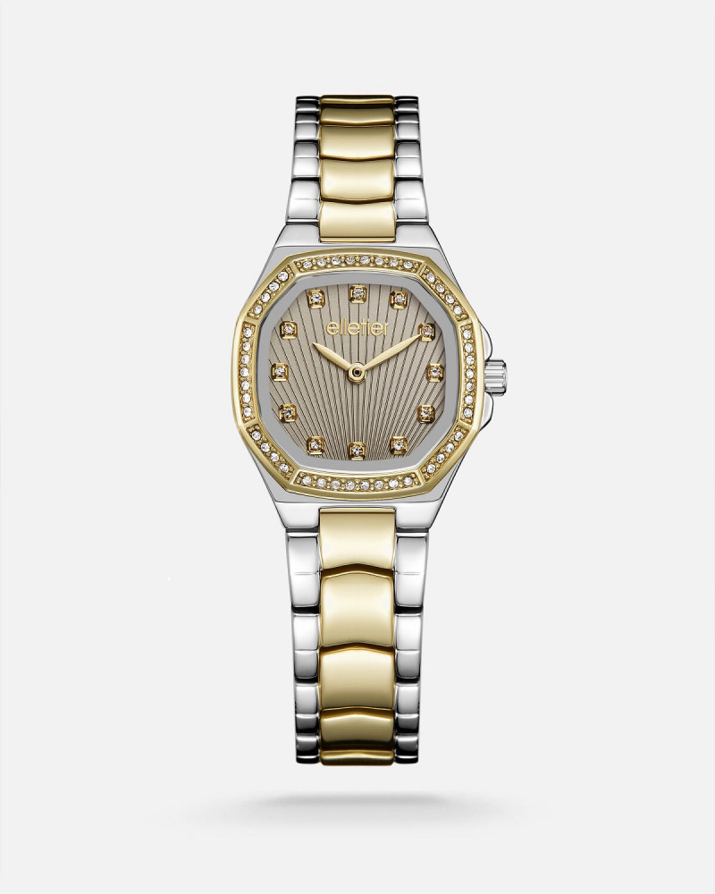 Women's watch Aliter with steel strap in silver and gold color | TOS007L060406