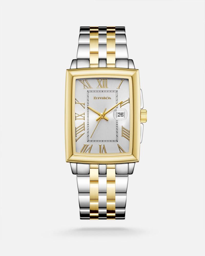 Men's watch stainless steel in silver and gold color