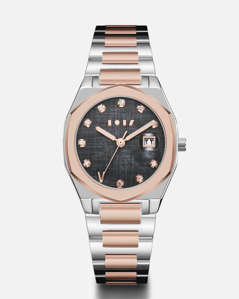 Women's watch, Ann, in silver and rose gold color