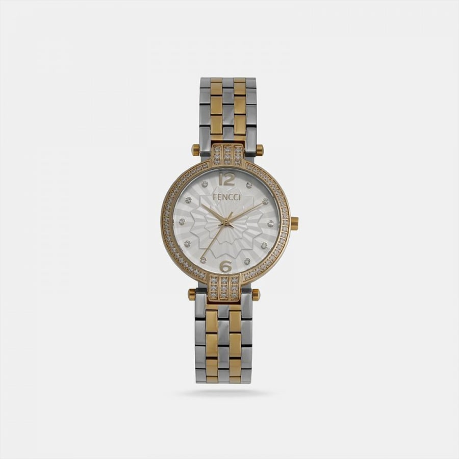 Women's watch with steel strap in gold and silver colors | FOS012L061106