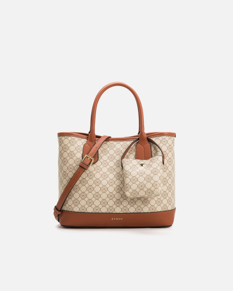 Women's bag with classic design in brown color