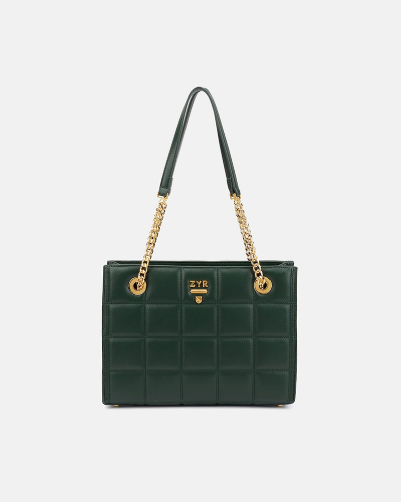Women's bag with embossed leather in green color | ZLH639L0801