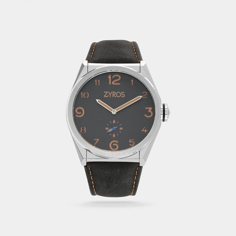 Zairos men's watch made of leather in elegant black | ZAL023M110202