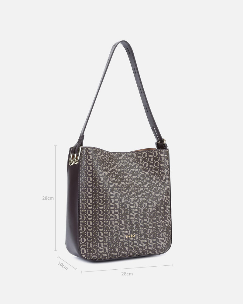 A bag with a modern design in brown color | NLH006F0201