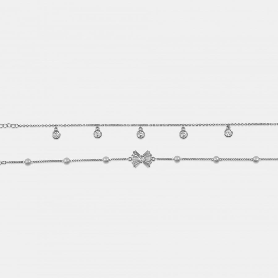 ‎ اسواره نسائية باللون الفضي بتصميم أنيق  |  SB108L1111