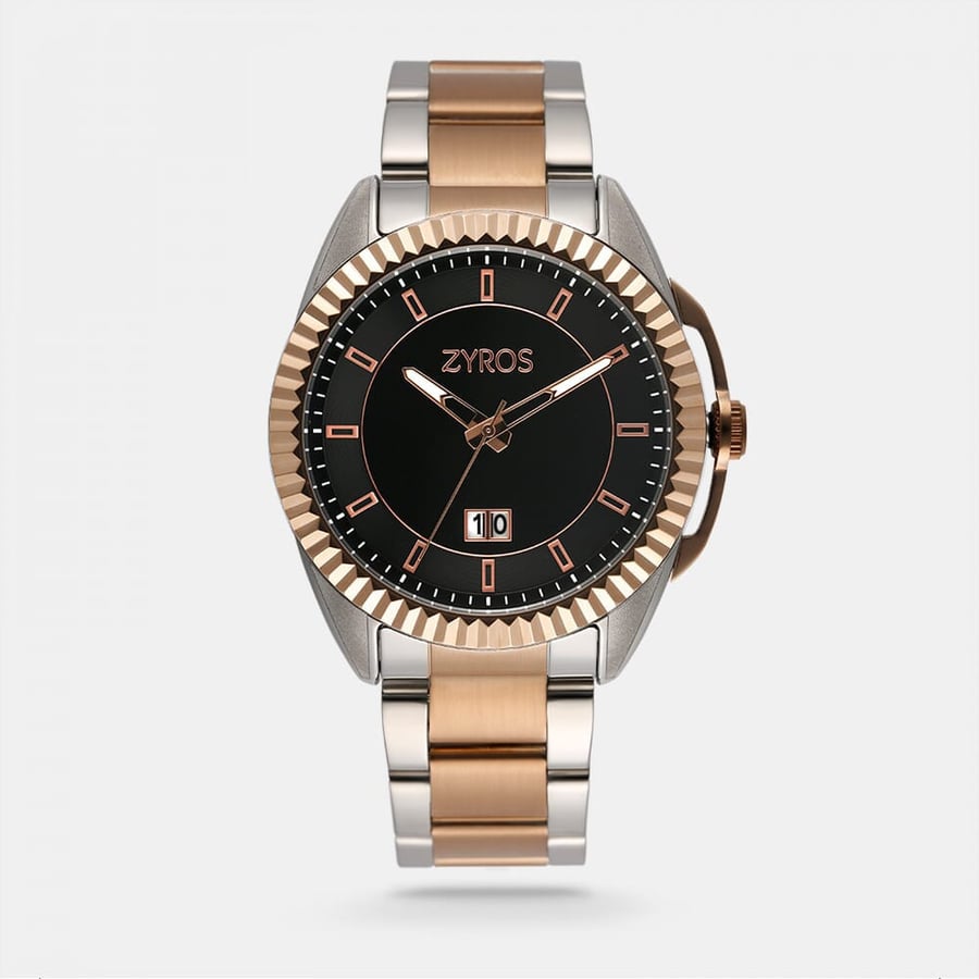 Men's steel watch in silver and rose gold | ZAS187M380238