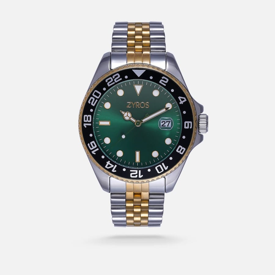 Men's stainless steel watch in silver and gold color | ZAS195M060806