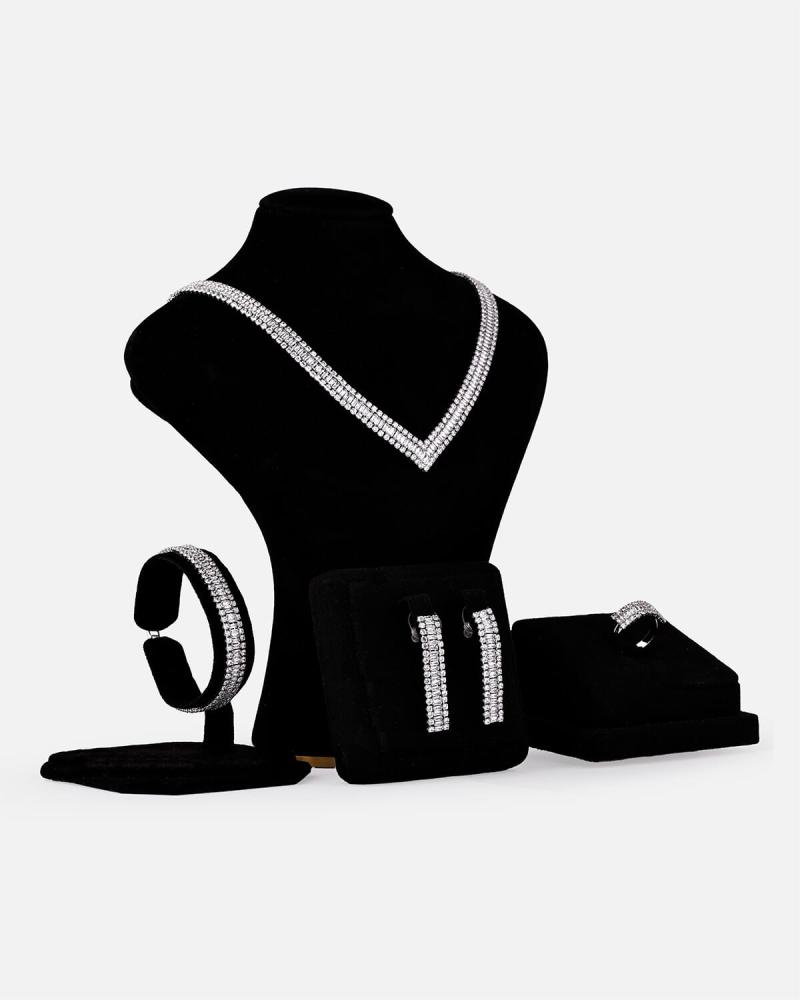 Luxury women's set in silver color