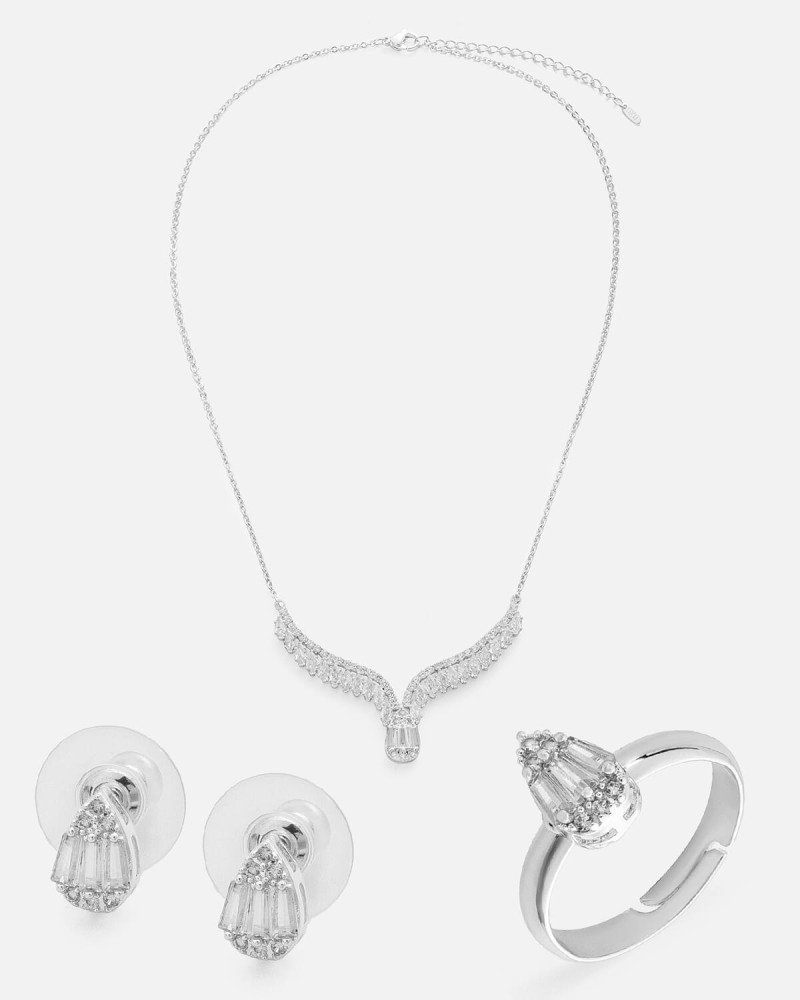 Elegant women's set in silver color | MJS081F1103