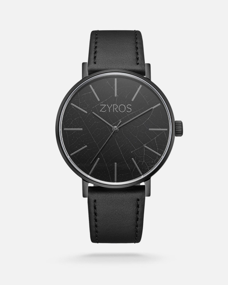 Men's leather watch in black | ZAL118M020202