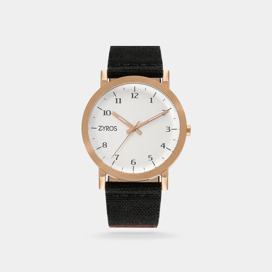 Zairos men's watch made of leather in elegant black color | ZAL015M101211