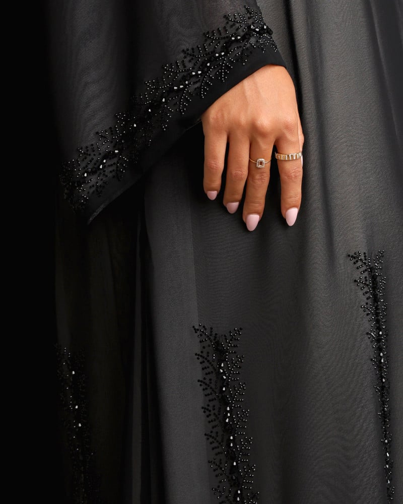 Women's abaya Zairos satin black color