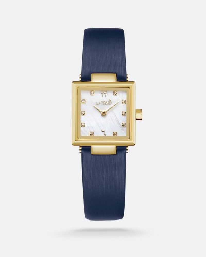 Women's watch with leather strap in blue | ZAL161F010305