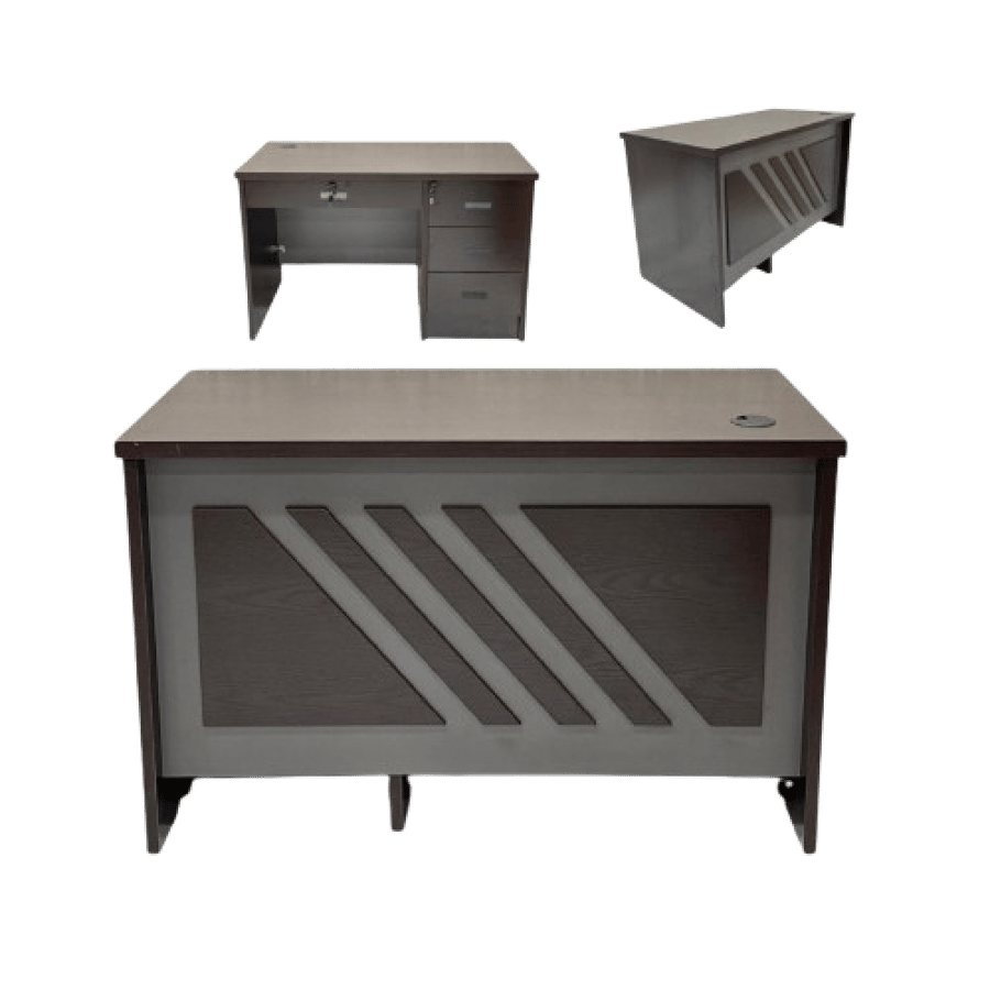 Melamine office with wooden storage unit with modern design – organization and elegance in one space 100/120/140