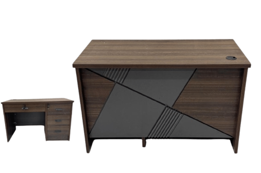 Office with wooden storage unit with modern design – organization and elegance in one space