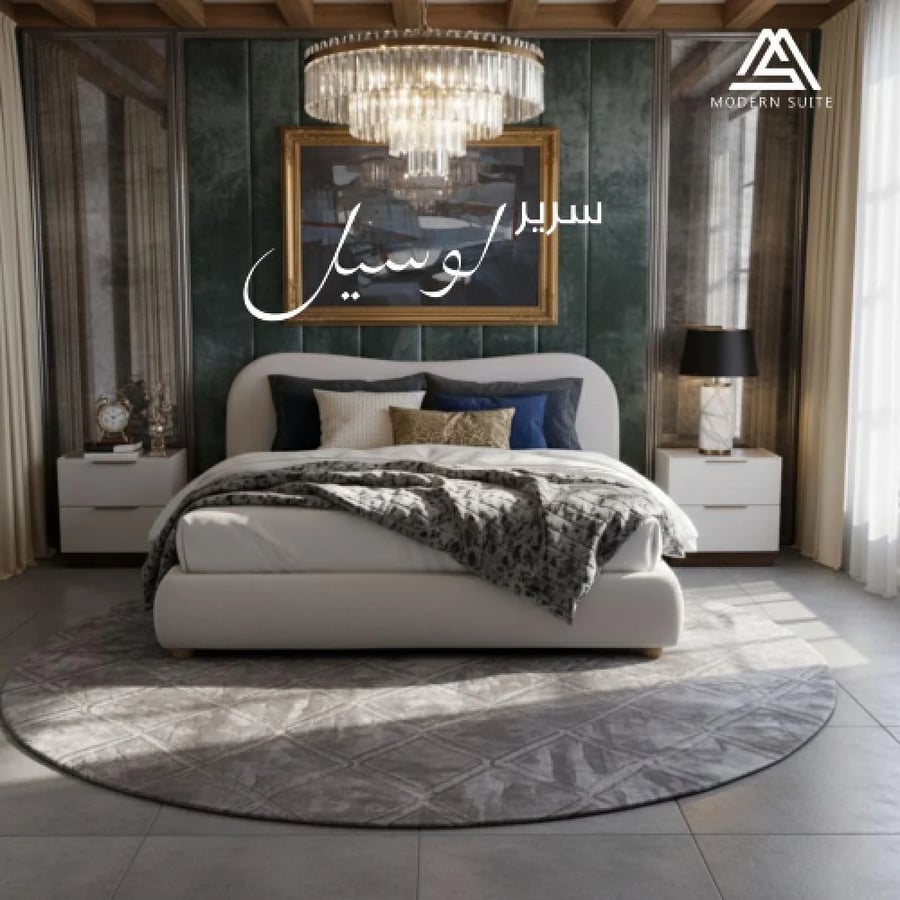 Louise bed – in a calm beige color