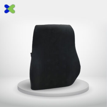 Medical memory foam backrest designed comfortably to relieve upper, middle, and lower back pain and to achieve a healthy posture for the spine.