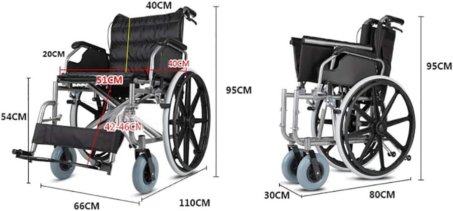 Wide wheelchair with comfortable cushion