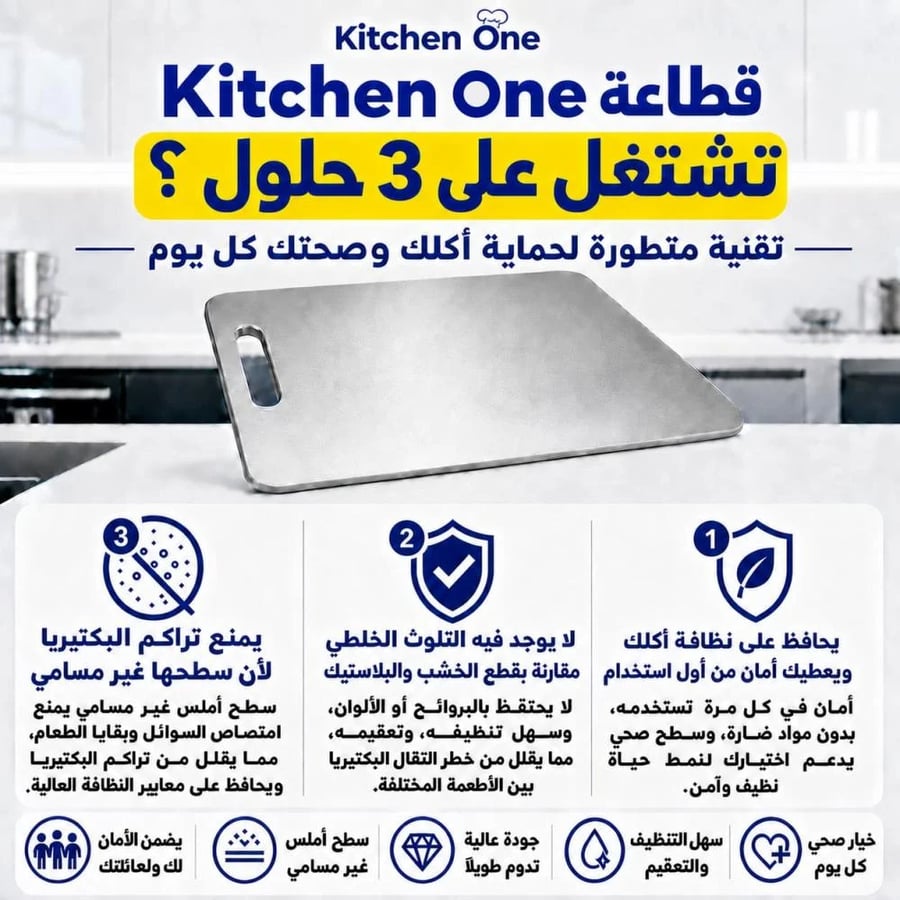 قطاعة + قطاعة مجاناً من Kitchen One بدون بكتيريا 100%