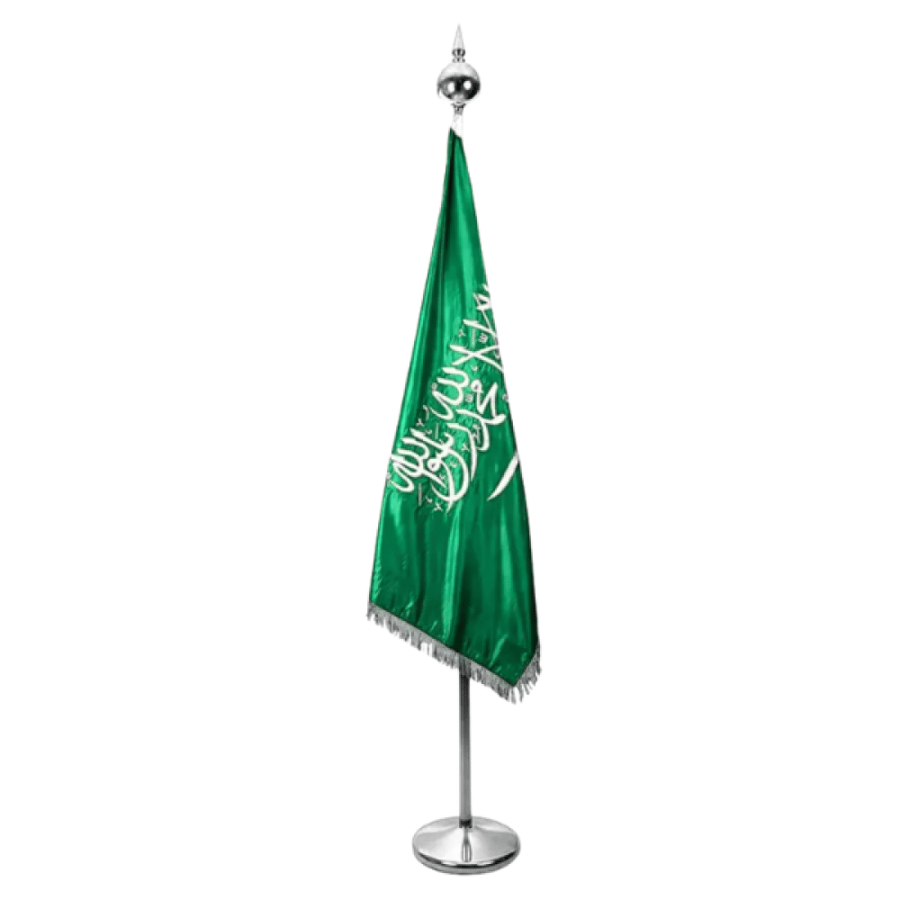 علم سارية طبقتين طباعة  فضي وجهين 120×180 سم (بدون سارية ) sbc-3584-031