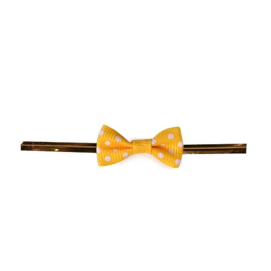Set of 25 tying sticks with ribbon bow - yellow