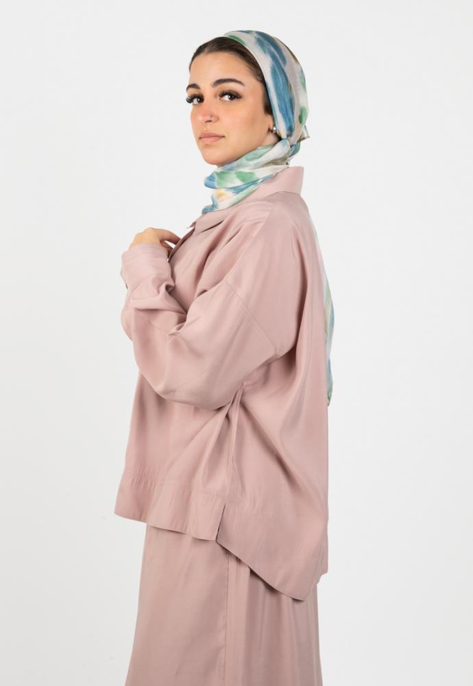 طرحة ملونة بنقشة زرقاء