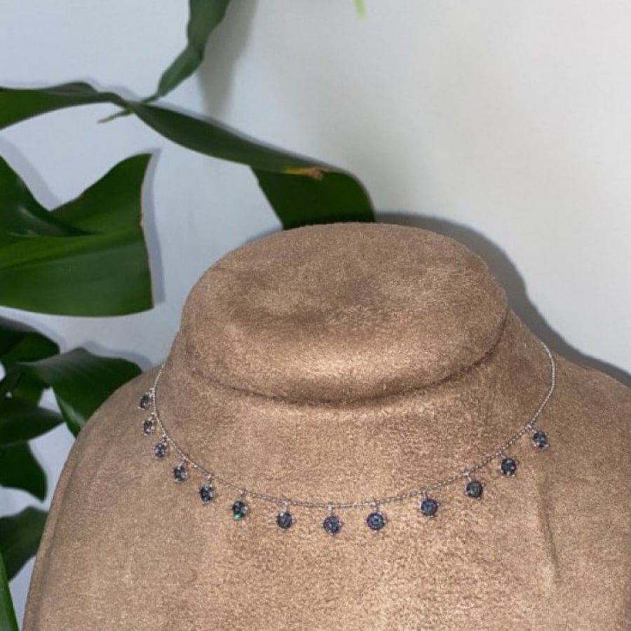 تشوكر حجر Topaz فضة استرلينية عياز 925