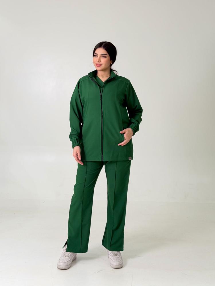 جاكيت طبي لون Green مع سكراب جاكيت (سحاب)