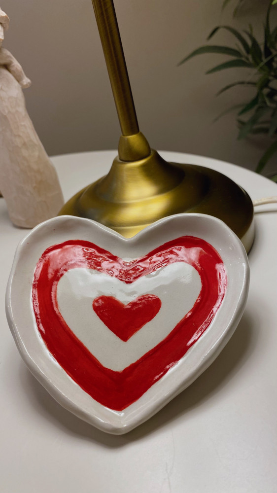 White & red , hearts coaster ..!