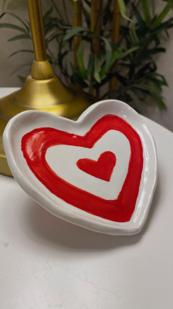 White & red , hearts coaster ..!