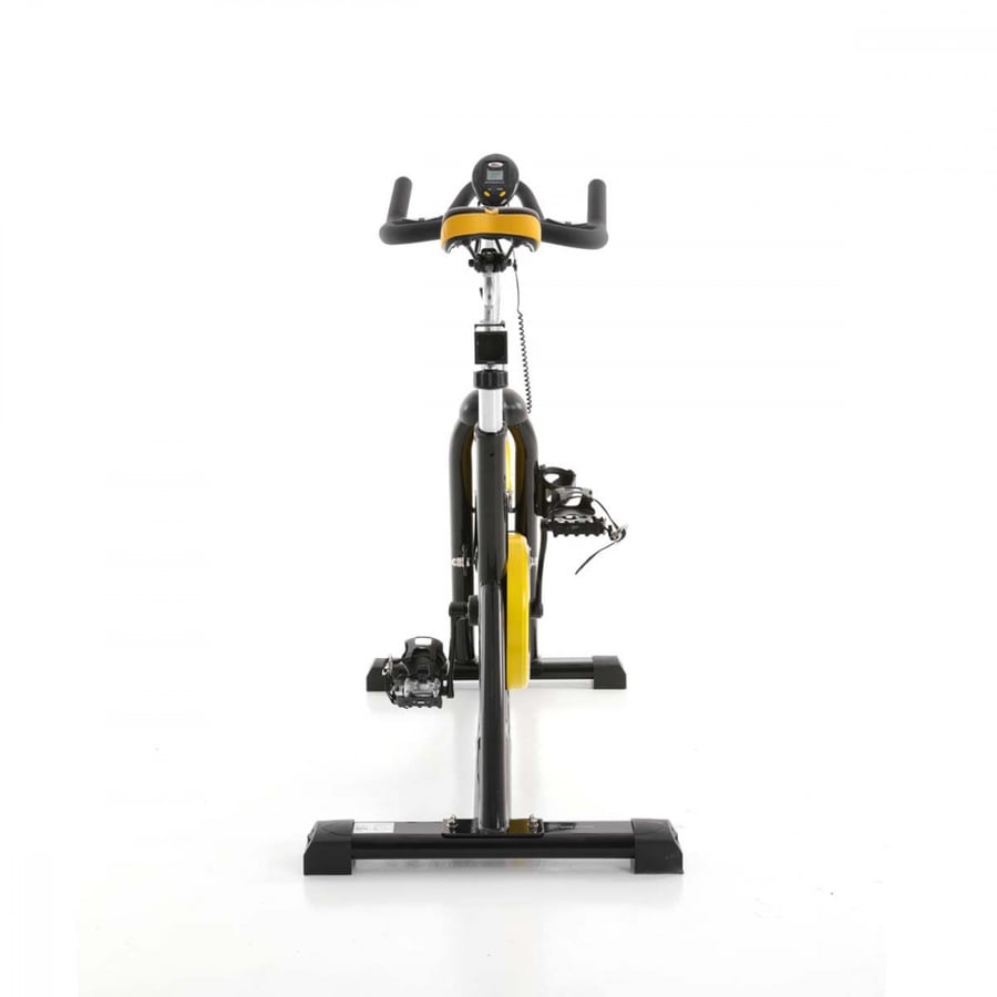 Fixed exercise bike with moving seat