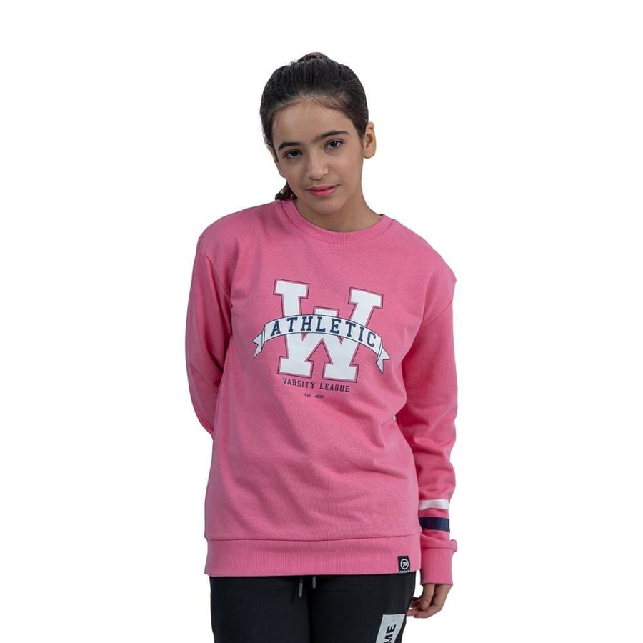 سويت شيرت جري بناتي من باتريك _ AW24-KID-10