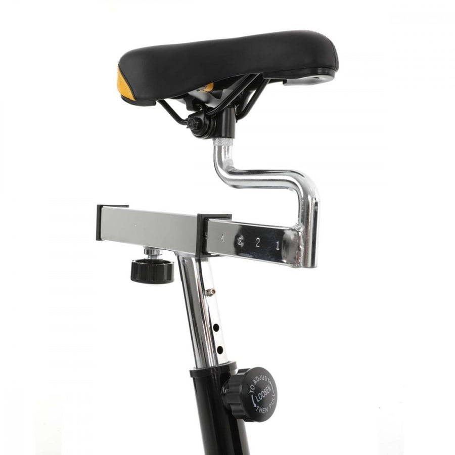 Fixed exercise bike with moving seat