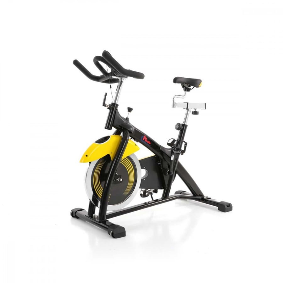 Fixed exercise bike with moving seat