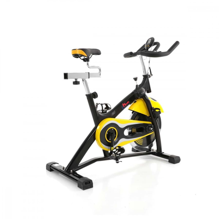 Fixed exercise bike with moving seat