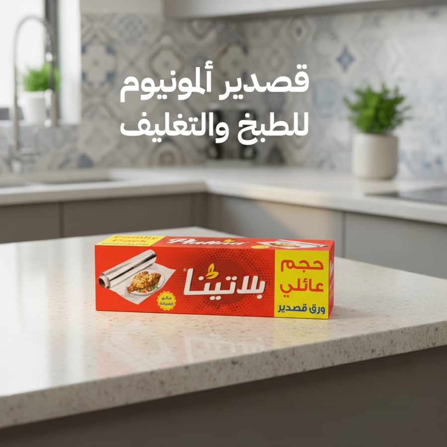 قصدير المنيوم بلاتينا مقاس 30 سم × 55 م
