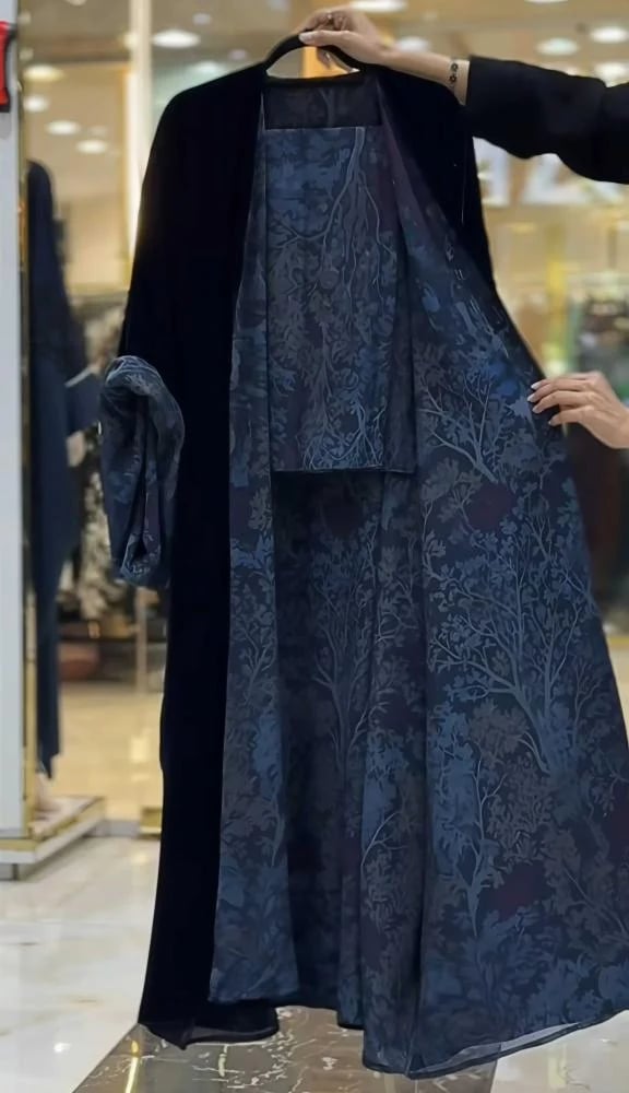 عباية شتوية دبل فيس كحلي