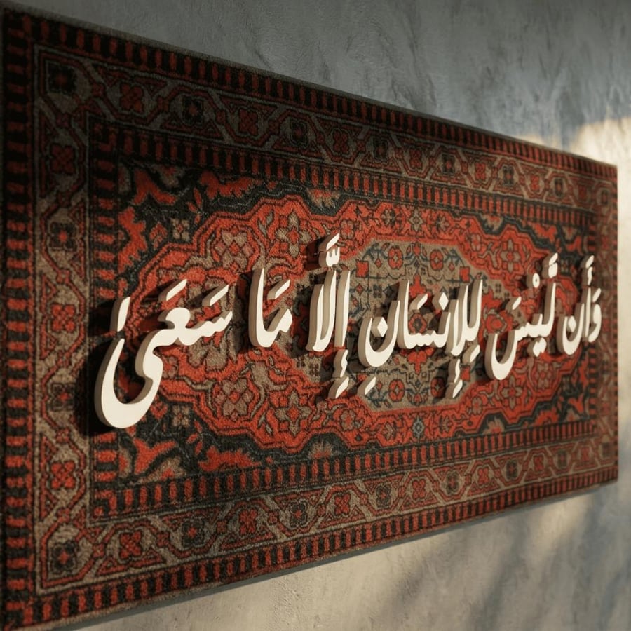 لوحة زخارف اسلاميه لاية - وأن ليس للإنسان إلا ما سعى