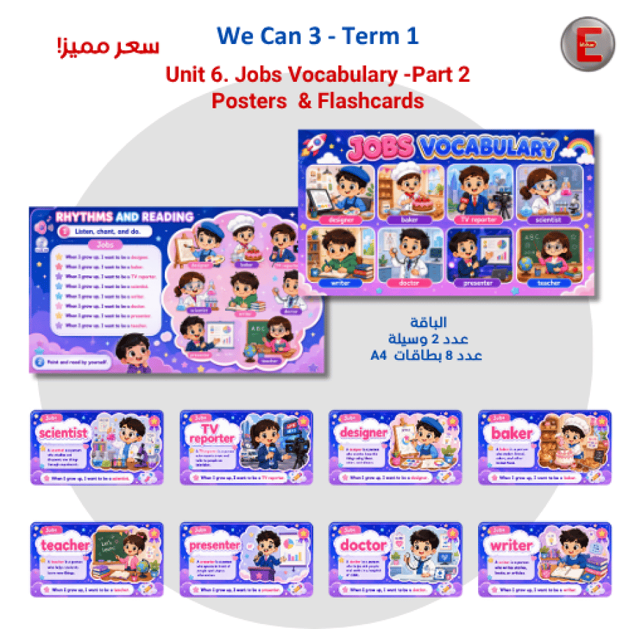 Unit 6. Jobs Vocabulary -Part 2 Posters  & Flashcards